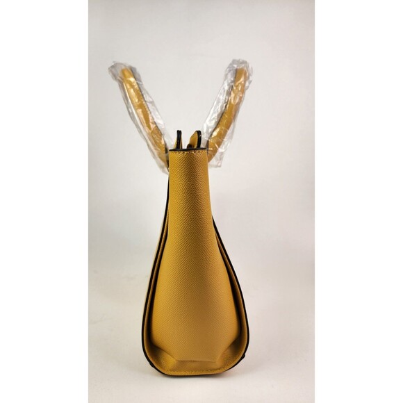 Chinllo Classy Top-Handle Bag Roomy Satchel Shoulder Bag Yellow Grain PU Leather - Picture 5 of 15